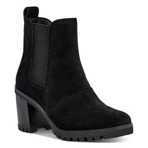 UGG Hazel Waterproof Booties suede black 8 lug sole